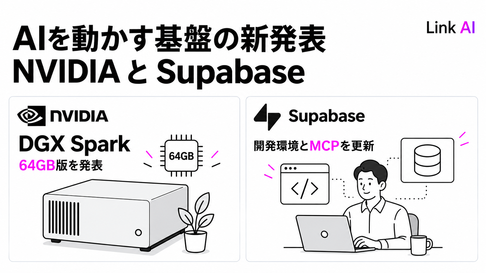 DGX Sparkに64GB版、Supabaseは開発環境とMCPを更新――仕様と提供条件を読む
